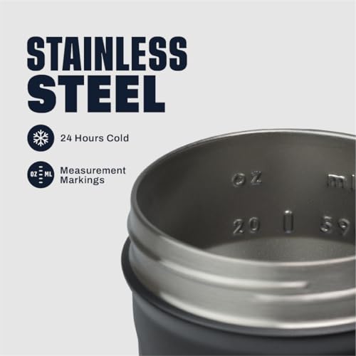 BlenderBottle Sport Flip Stainless Steel Shaker Bottle 24 oz Black - color: Black - New, size: 24 Ounces, style: Flip
