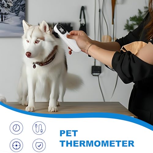 Non Contact Pet Temperature Reader Infrared Pet Health Scanner Quick Check Tool for Cat and Dog Portable Gauge Instant Thermograph for Livestocks Pigs Dogs Cattle Health Cats Indoor Horse
