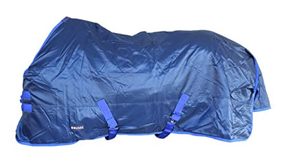 Challenger 78" Turnout Waterproof Winter Horse Blanket 840D Medium Weight 59EE06 - color: Navy Blue Trim, size: 77 inches