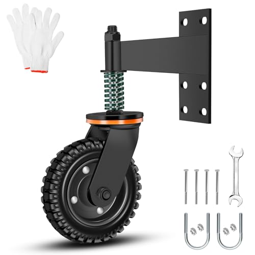 6 Inch Heavy Duty Fence Gate Wheel 500lb Capacity for Metal Tube Gates | 360 Degree Rotation Spring Loaded Caster Includes Screws and Screwdriver Durable Wheel for Smooth Gate Operation (Black) - size: 6INCH BLACK
