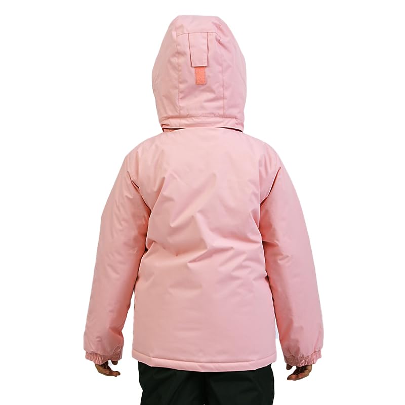YINGJIELIDE Boy's Waterproof Ski Jacket,Kids Outdoor Snowboarding windproof Jacket,Fleece Lined Hooded,Warm Winter Snow Coat - color: Light Pink, size: 5-6 Years