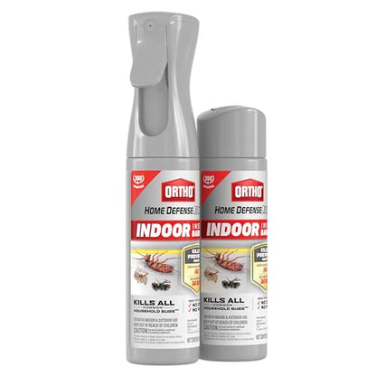 Ortho Home Defense Max Indoor Insect Barrier, 9 fl. oz. with Refill | Kills Ants, Roaches, Spiders, Fleas and Ticks, 360 Sprayer - color: Flairosol + Refill
