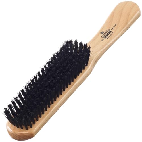 Kent CG1 Clothes Brush Cherrywood 100% Natural Black Bristle and Lint Remover Especially for Jeans or Corduroy Garments for Keeping Fabrics Free from Fibres, Fluff and Pet Hair. Made in England - style: CG1