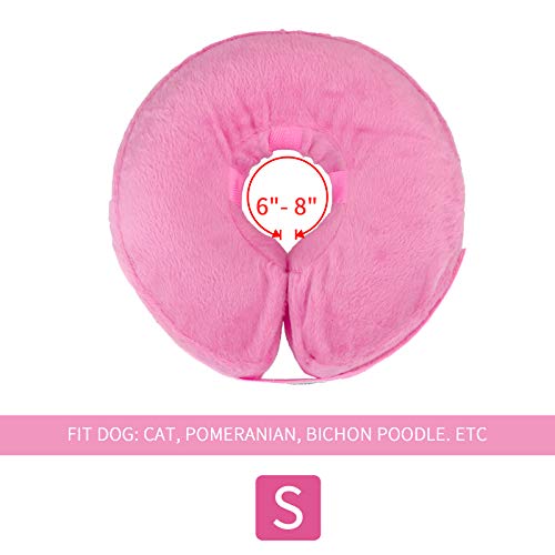 MCHY Inflatable Dog Cone,Adjustable Recovery Collar for Dogs After Surgery,Prevent from Biting & Scratching,Not Block Vision (Pink, S-Neck 7''- 12'') - color: Pink, size: S-Neck 7"- 12"