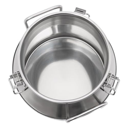 10L Stainless Steel Milk Can, Heavy Duty Food Storage & Transport Container for Dairy, Wine, Grains, Ideal for Home, Farm & Commercial Use, Without the Faucet - size: 10