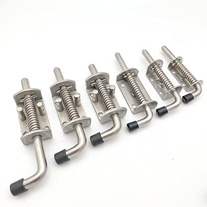 1PC Heavy Duty Stainless Steel 304 Spring Loaded Barrel Bolt Latch Lock,Latch Pin for Door Shed Gate or Tailgate Trailer Garage (Overall Length :135mm/ 5.31inch) - size: Overall Length :135mm/ 5.31inch
