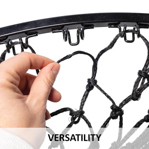 Wall Mount Hay Net Frame with Hay Net for Horses | Sturdy Metal Frame | Slow-Feed Design | Open-Top for Easy Fill | 2-Inch Hay Net Holes | Color Black