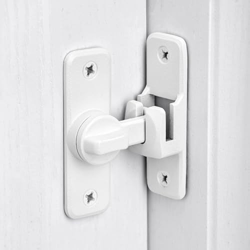 Matte White 90/180 Degree Flip Latch,Zinc Alloy Barn Door Latch - color: Matte White