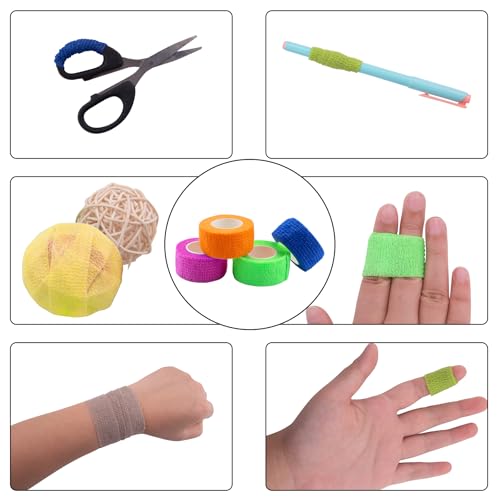 BQTQ 168 Rolls Elastic Adhesive Tape 1 Inch Self Adherent Stretch Bandages - color: Rich Colors, size: 1 Inch