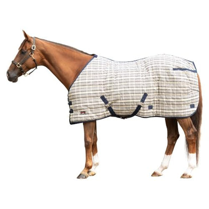 Schneiders Hunt Club Plaid II Open Front Surcingle 280g Medium Weight Horse Stable Blanket for Winter | Classic Plaid Style | Cozy Equestrian Barn Comfort - size: Horse Size 82