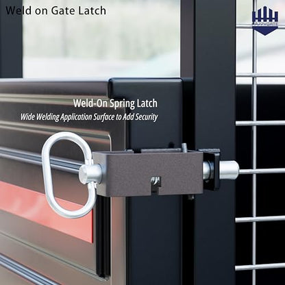 5-1/8'' Heavy Duty Trailer Gate Latch, Weld-On Spring Latch for Tracks 2pcs | Universal Spring Latch Assembly, Weld-On Spring Loaded Latch, Trailer Latch Lock with Plain Tube for Tracks, Ramp Doors - size: 5-1/8''