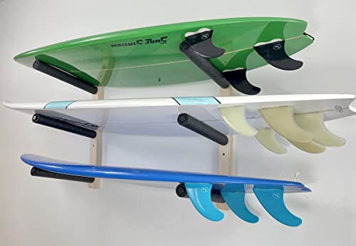 Surfboard, Wakeboard, Kiteboard Wall Rack Mount - Holds 3 Boards