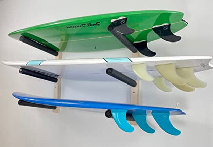 Surfboard, Wakeboard, Kiteboard Wall Rack Mount - Holds 3 Boards