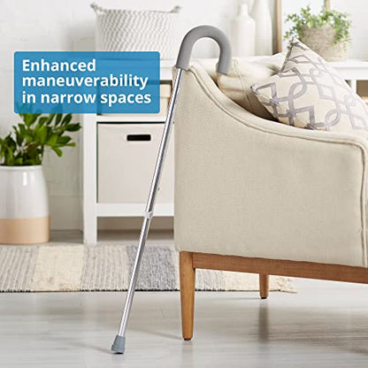 McKesson Aluminum Round Handle Cane 28.75" to 37.75" H | Round Handle Cane,Silver,Aluminum,Not Made with Natural Rubber Latex - size: (1 ct)