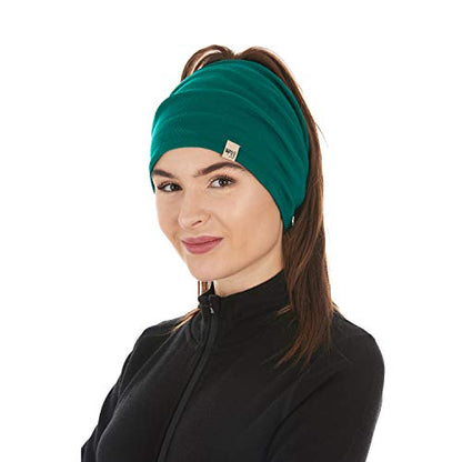 100% Merino Wool - Midweight Neck Gaiter - Skiing Neck Warmer - Winter Face Mask - Multipurpose Headwear - color: Emerald Green