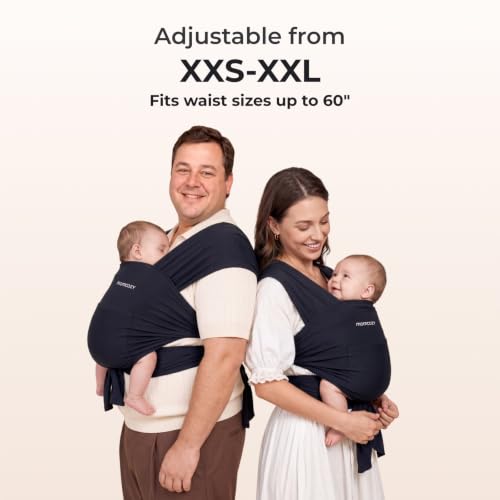 Momcozy Baby Wrap Carrier, Easy-On 2-Piece Design, Newborn to 33 lb - color: Black