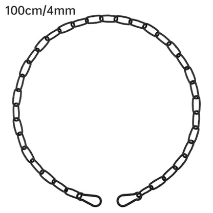 39 inch Gate Chain Lock with Both-Ended M5 Carabiners,Chain Dia 4 mm,Black - size: 39" x 5/32"