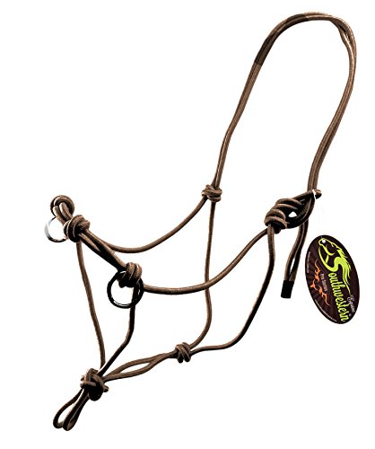 Southwestern Equine Side Pull Rope Halters with Nickle Plated Rings - color: Brown