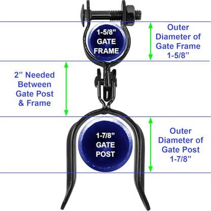 Black 1-5/8" x 1-7/8" Heavy Duty Fork Latch - Powder Coated - Pressed Steel - color: Black, size: 1-5/8" x 1-7/8"