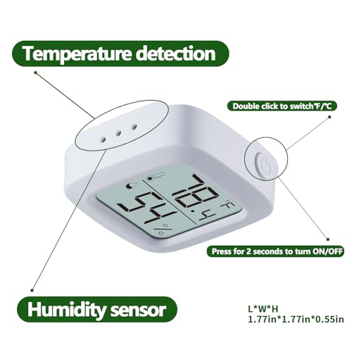 2-Pack Reptile Thermometer and Hygrometer – LCD Digital Temp & Humidity Monitor for Bearded Dragon, Gecko, Snake Tanks, Incubation Boxes, Indoor Pet Habitats - size: White-2PCS