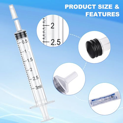 3ml Disposable Luer Slip Syringes Without Needles, 10-Pack - style: 3ml