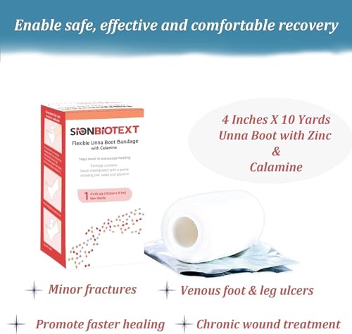 Flexible Unna Boot Fabric Bandages with Zinc and Calamine, First Aid Kit Emergency Supplies, Ankle Brace Compression Bandage Wrap, Wound Care Supplies, 4 Inches X 30 Feet - size: Pack of 1, style: 4" Zinc and Calamine