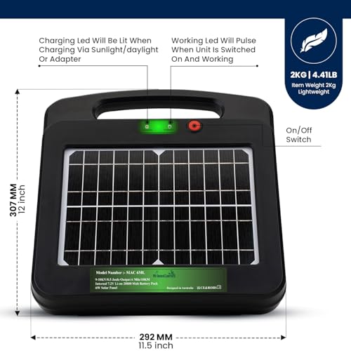 My Animal Command Solar Power Electric Fence Energizer Charger 0.5 Joules - size: MAC6ML 0.5 Joules
