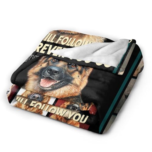 Dynova German Shepherd Blanket Cozy Plush Dog Lovers Gifts Throw Blankets Animal Fuzzy Flannel Fleece for Girls Boys Women Men 60"X50" - color: German Shepherd, size: 60"x50"