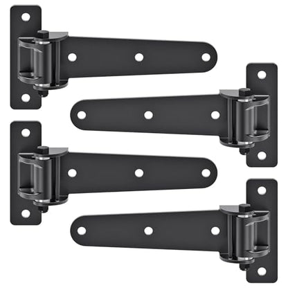 Insaga Heavy Duty Gate Hinges 1000 LBS, 13'' Strap Hinges with Ball Bearings, 6mm Thick Carbon Steel Weld-On or Bolt-On Hinges, 180° One Way Open for Barn Farm Fence Shed Garden Gates (4Pcs, Black) - size: 180° Open-4Pack