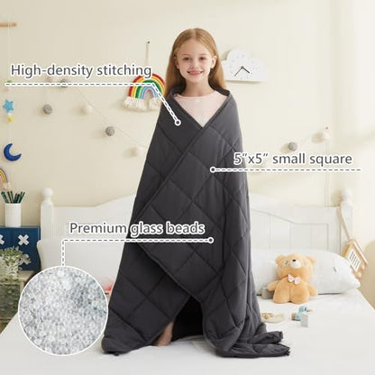 L'AGRATY Weighted Blanket - 36"x48" 3lbs Microfiber Material with Glass Beads Small Blanket for All-Season Summer Fall Winter Soft Thick - color: 01-dark Grey, size: 36" x 48" | 3lbs