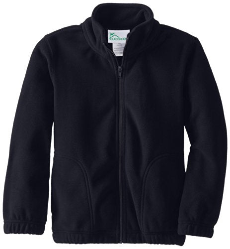 Classroom School Uniforms Youth Unisex Polar Fleece Jacket | 100% Polyester, No Pill Polar Fleece, Zip Front Styling, Soft Warmth, Elastic Cuffs and Waistband, Machine Wash - color: Dark Navy, size: X-Small