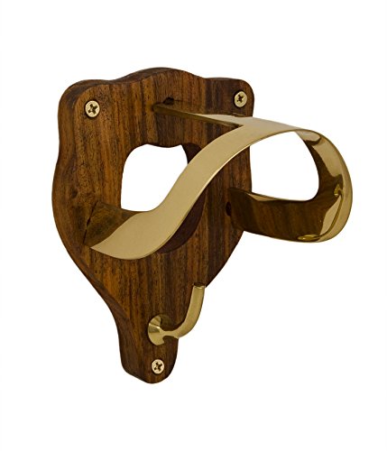 Brass Bridle Rack (Brass/Wood) - color: Brass/Wood