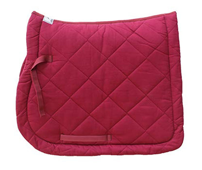 Horse Saddle Pad English Quilted Contoured All-Purpose Trail 72TS01 - color: Burgundy