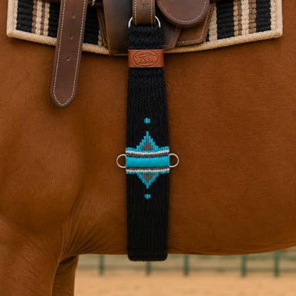 CHALLENGER 24" Western 25-Strand Wool Double Weave Aztec Cinch Girth Turquoise 97128-24
