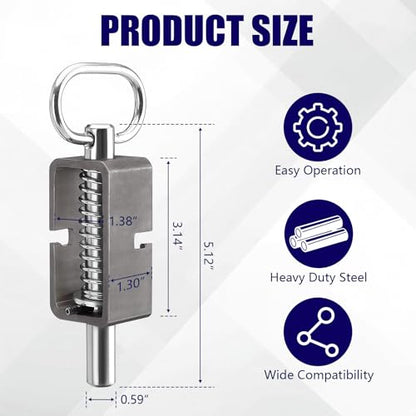 Spring Latch, Trailer Gate Latch, Heavy Duty Spring Loaded Gate Latch Pin