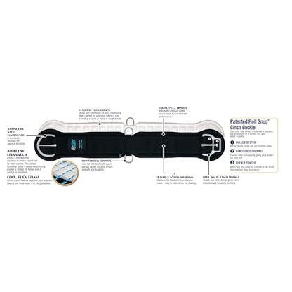 Weaver Leather Airflex Straight Cinch, Black, 32" - color: Black, size: 32-Inch