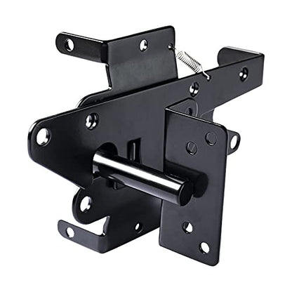 Heavy Duty Gate Latch, Post Mount Automatic Self-Closing Door Latch,for Wooden/Vinyl Fence, Pool,Garden Outdoor, W/Mounting Screws (Black) - color: Black
