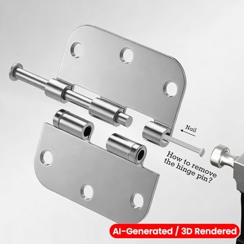 TDCHINGES Rounded Door Hinges Polished Chrome 3.5 Inch 5/8" Lasting Mute - color: Polished Chrome-Rounded, size: 1 Pack-Ball Bearing-lasting no squeak