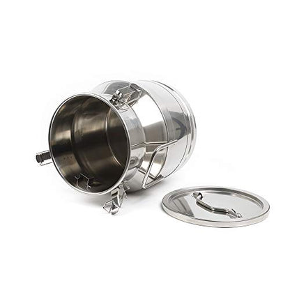 12L/3.17Gallon Stainless Steel Milk Can - Heavy Duty Milk Jug Bucket with Ergonomic Handle and Tight Lid, SS Liquid Solid Container, Non-Slip Base, Seamless Design, Simply Rinse for Clean - size: 12L/3.17Gallon