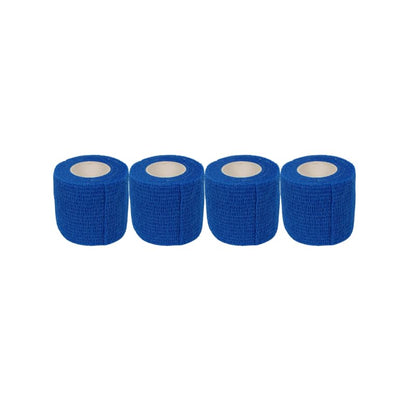2" Cohesive Flexible Bandage Wrap – Blue - Pack of 4 | Self-Adherent Vet Tape for Animal Wrapping, Support & Protection – Non-Slip, Breathable, Flexible Bandage for Livestock - color: Blue