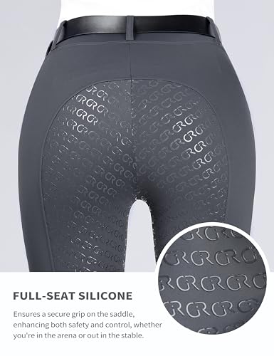 Women's Horse Riding Pants with Full Seat Silicone Grip - color: Grey, size: Small