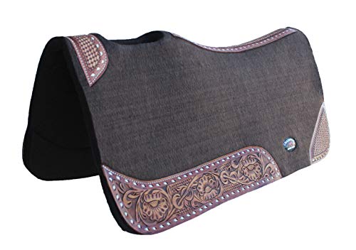 CHALLENGER 32x30 Horse Saddle PAD Western Contoured Wool Felt Moisture Wicking Brown 39209 - color: Brown, size: 32" Spine x 15" Drop