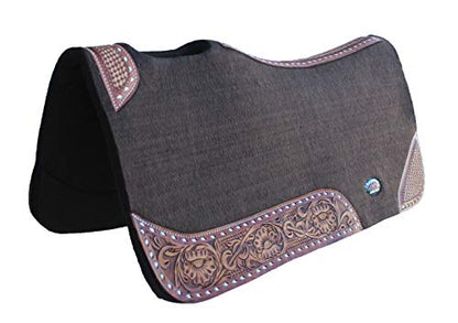 CHALLENGER 32x30 Horse Saddle PAD Western Contoured Wool Felt Moisture Wicking Brown 39209 - color: Brown, size: 32" Spine x 15" Drop
