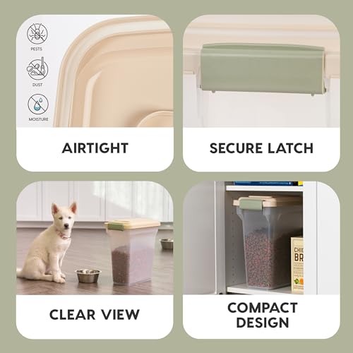 IRIS USA Dog Food Storage Container, Up to 13 lbs, Almond, Made in USA - color: Almond, size: 13 lbs