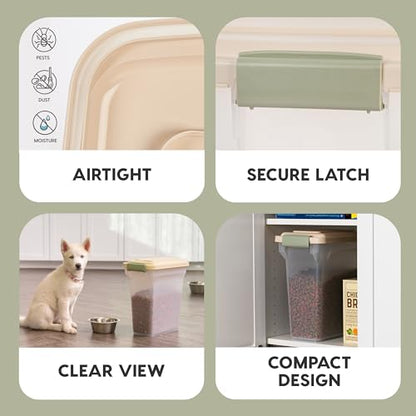 IRIS USA Dog Food Storage Container, Up to 13 lbs, Almond, Made in USA - color: Almond, size: 13 lbs