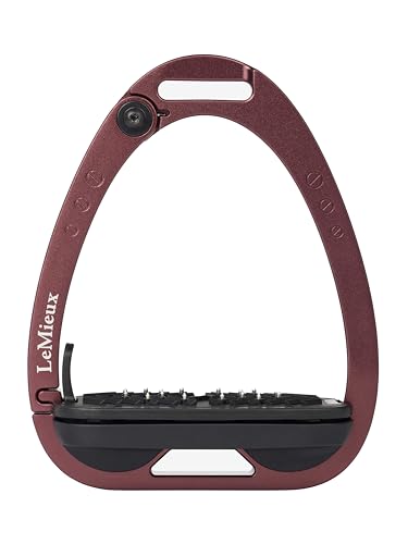 LeMieux Vector Control Stirrup - New Generation - Spring Loaded Hinged Arm - Cross Track Grip Surface - color: Auburn
