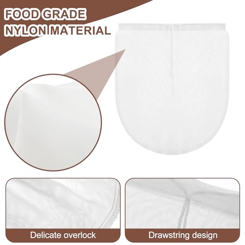 COMNICO Cheese Bags, 3 Pack 12" x 10" Nylon Reusable Fine Mesh Cheesecloth Strainer Nut Tea Beer Juice Filter Cloth for Cold Brew Coffee Yogurt Almond Soy Oat Milk | Nylon, Reusable, Fine Mesh, Filter Cloth, for Cold Brew Coffee, Yogurt, Almond, Soy, Oat