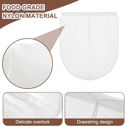 COMNICO Cheese Bags, 3 Pack 12" x 10" Nylon Reusable Fine Mesh Cheesecloth Strainer Nut Tea Beer Juice Filter Cloth for Cold Brew Coffee Yogurt Almond Soy Oat Milk | Nylon, Reusable, Fine Mesh, Filter Cloth, for Cold Brew Coffee, Yogurt, Almond, Soy, Oat