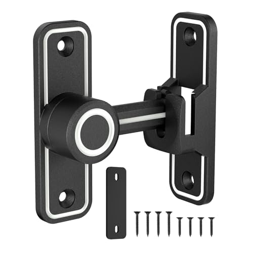 Barn Door Lock 2.4" 90/180 Flip Gate Latch, Luminous Black-1 Pc - color: Luminous Black-1 Pc