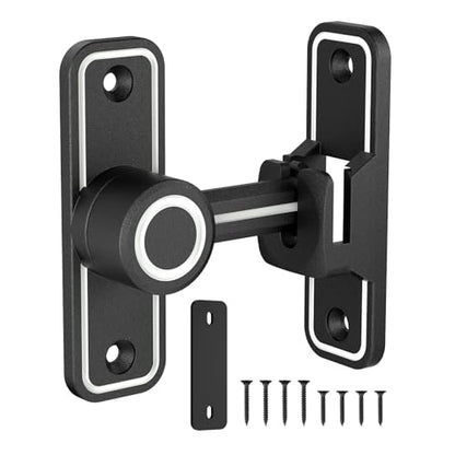 Barn Door Lock 2.4" 90/180 Flip Gate Latch, Luminous Black-1 Pc - color: Luminous Black-1 Pc